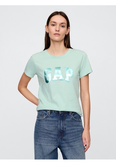 Gap 729555013 V-ss Logo Classic Tee Kadın Tişört Yeşil