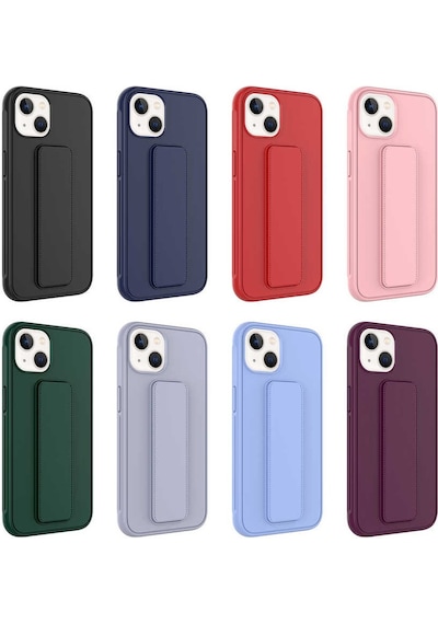 Apple Uyumlu iPhone 14 Plus Kapak Standlı El Tutacaklı Silikon Kılıf