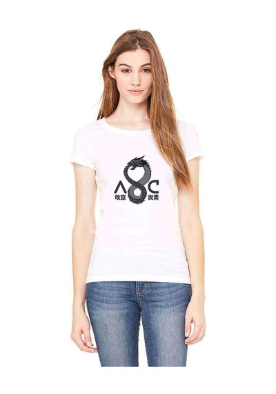 Altered Carbon Ac Ejderha Baskılı Beyaz Kadın Tshirt