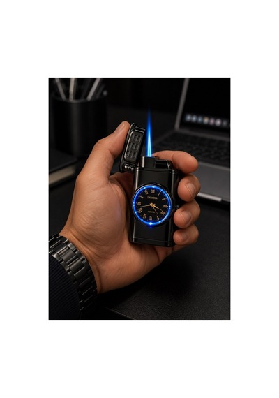 Özel Prestij Premium Saat Tasarım İsime Kişiye Özel Metal Çakmak Hediye Dolu Gönderim Gr