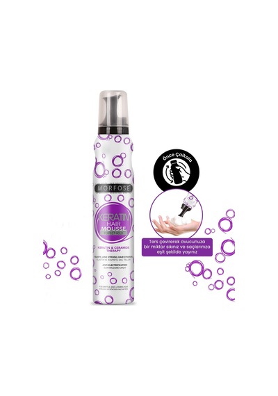 Morfose Keratin Saç Köpüğü 200 Ml Elastik Ve Kuvvetli Saç Telleri Elektriklenme Karşıtı