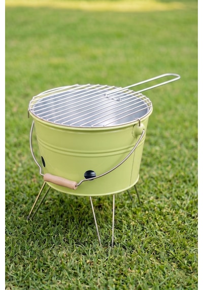 Küçük Katlanabilir Metal Piknik Izgara Mangal Barbekü Açık Yeşil