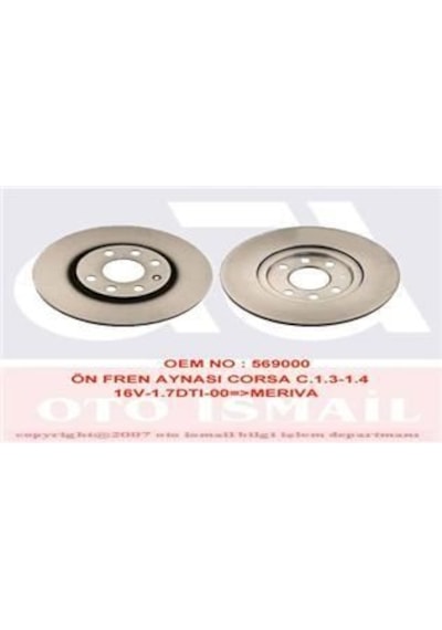 VALEO 186759 FREN DİSKİ ÖN COMBO 00- MERIVA A 03- TIGRA B 04- HAV