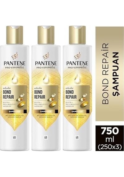 Pantene Pro-v Miracles Molecular Repair Şampuan Yıpranmış Saçlar İçin 250 Ml 3lü Paket