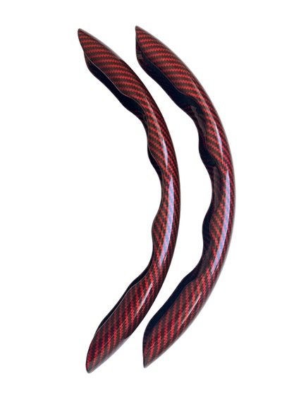 Karbon Fiber Direksiyon Kılıfı Direksiyon Koruyucu Kılıf Kırmızı - Siyah