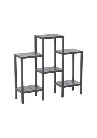 6 Raflı - Gri Modüler Ünite Plastik 108x100x29 Cm 5047 Çok Renkli