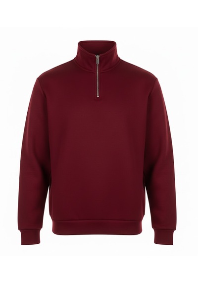 Unisex Relax Fit Rahat Kesim I 2 İplik Şardonlu Kumaştan Bordo