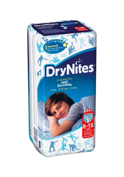 Huggies Dry Nites Erkek Emici Gece Külodu 27-57 KG 8-15 Yaş 9 Adet