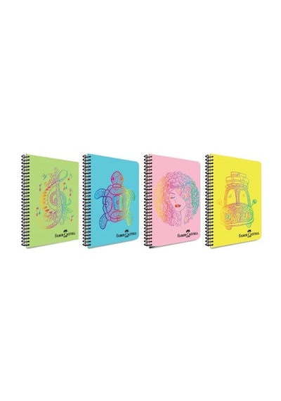 Faber Castell Defter Faces Pp Kapak Spiralli 140 Yaprak Kareli 5075000496000