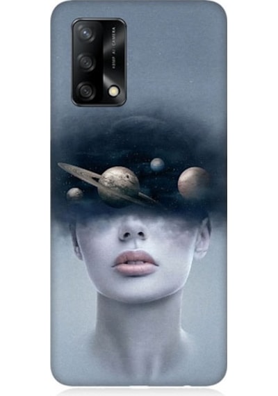 Oppo A74 Uyumlu Kadın Ve Evren Desenli Silikon Kılıf