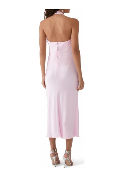 Nobody S Child Novie Halter Yaka Viskon Midi Elbise, Yazlık Şık Ve Zarif Slim Fit Model Pembe Nobody S Child Novie Halter Yaka Viskon Midi Elbise, Yazlık Şık Ve Zarif Slim Fit Model Pembe