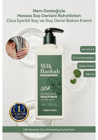 Hassasiyeti Nemle Rahatlatan Cica İçeren Saç&saç Derisi Kremi Mılk Baobab Cica Refreshing Scalp Pack
