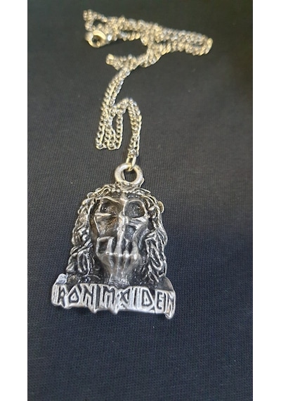 Iron Maiden Eddie Eskitme Kolye Beyaz
