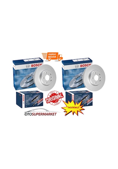 Toyota Corolla Uyumlu/Auris Ön Arka Fren Disk Balata Set 2013-2018 Bosch