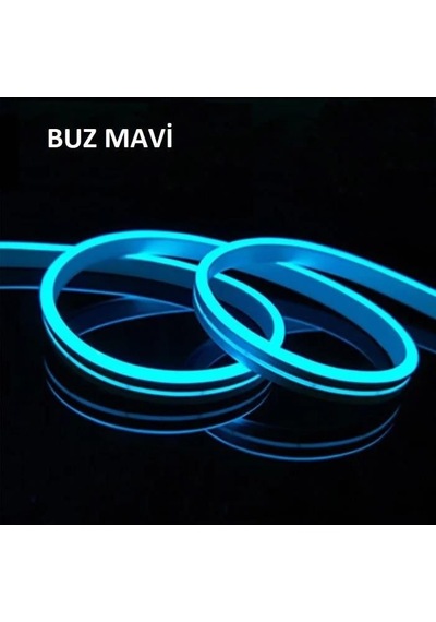 İnoled 12v Neon Buz Mavisi Turkuaz 5mt / Paket 6x12mm İno-4342-08bm Buz Mavisi