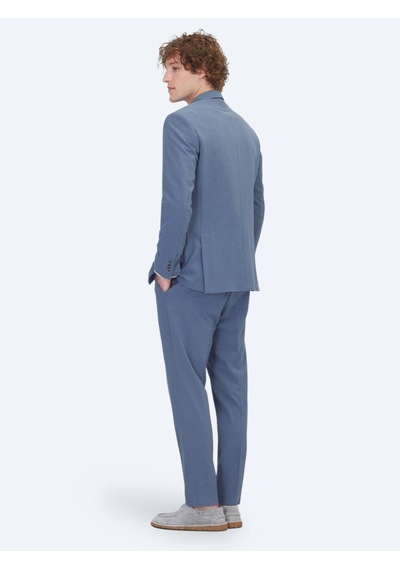 Kip Mavi Çizgili Modern Fit Takım Elbise
