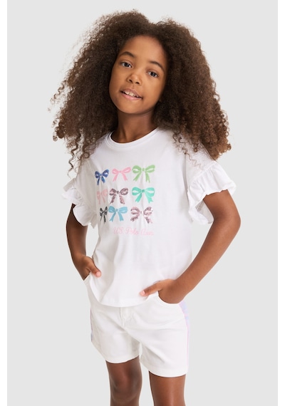 U.s. Polo Assn. Kız Çocuk Beyaz Tişört 50325638-vr013