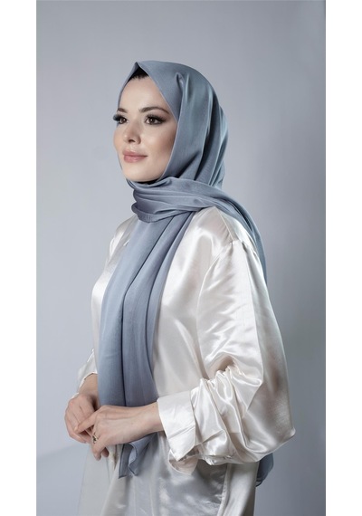 Hürrem Bone Antrasit Düz Klasik Şal Şifon Kumaş Janjan Abiye 202108 25 Antrasit