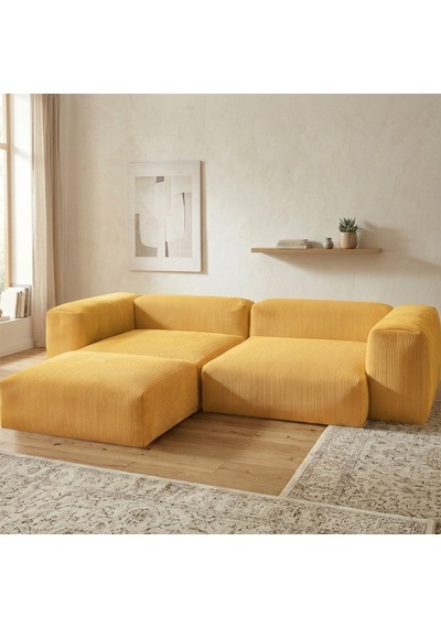 Relax Köşe Koltuk Takımı Sünger Koltuk Kanepe Divan Sarı