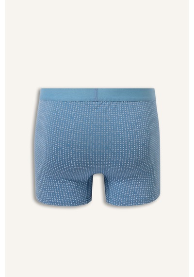 Defacto Regular Fit Desenli Beli Lastikli 3lü Boxer I3347ax26auın264 İndigo-ın264