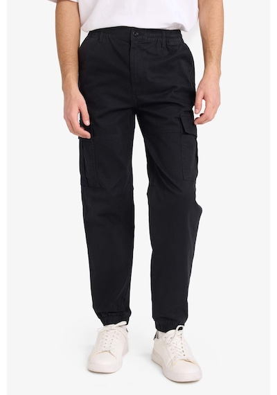 Defacto Regular Jogger Kargo Cepli Gabardin Pantolon C9163ax26spbk81 Siyah-bk81