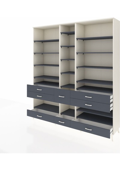Hyperion Dolap 19 Raflı 8 Çekmeceli 220x44x243 Aytaşı-antrasit/antrasit Antrasıt/antrasıt Hyperion Dolap 19 Raflı 8 Çekmeceli 220x44x243 Aytaşı-antrasit/antrasit Antrasıt/antrasıt