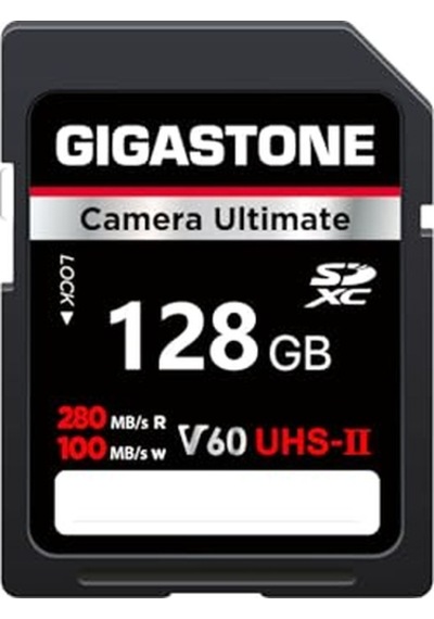 Gıgastone Uhs-ıı V60 128 Gb Sd Kart, Camera Ultimate, 280/100 Mb/s'ye Kadar, Dslr Canon İçin U3 Sdxc 4k Ultra Hd Uhd Video, 2 Mini Kılıf İle