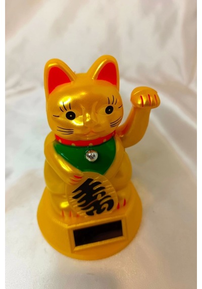 Maneki Neko Feng Shui Bereket Şans Mutluluk Çağıran Şans Kedisi Solar Panelli Hareketli Pati Maneki Neko Feng Shui