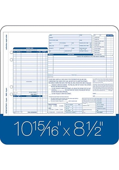 Garaj Onarım Sipariş Formları, 20,5 X 25,5 Cm, 3 Parça, 250 Sayılı, Beyaz Ve Kanarya Ve Beyaz Etiket Gt3811