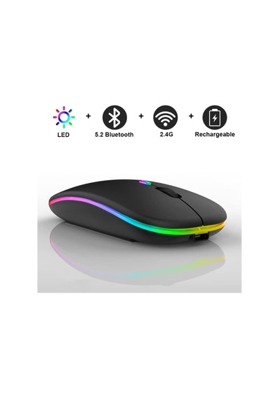 Rgb Işıklı Kablosuz Bluetooth Klavye Mouse Seti Şarjlı Ultra Slim Tablet Telefon Windows Uyumlu Diğer