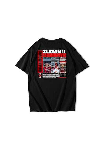 Brz Collection Unisex Oversize Zlatan Ibrahimovic T-shirt Siyah