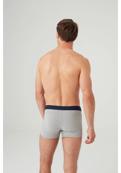 U.S. Polo Assn. Erkek Gri Melanj 2 Li Boxer 80358 Baskılı - Gri Melanj