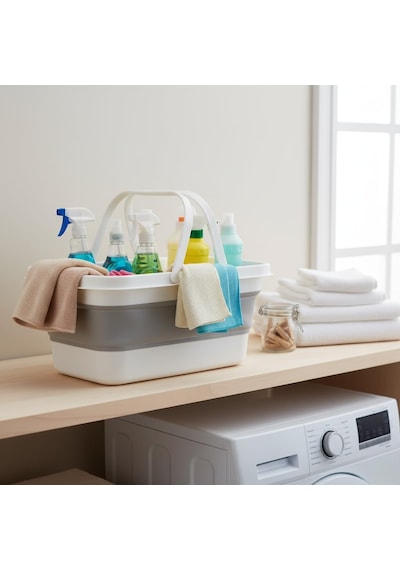 Katlanabilir Silikon Çamaşır Sepeti 17 Litre, Yer Tasarruflu Akordiyon Sele, Kulplu Ve Çok Amaçlı Düzenleyici, Banyo Ve Mutfak İçin Pratik Katlanır Leğen 48x28 Cm Çok Renkli