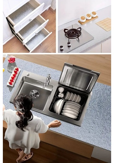 River World 2 M'lik 60 Cm Genişliğinde Kendinden Yapışkanlı Alüminyum Folyo Duvar-tezgah-dolap Kağıdı