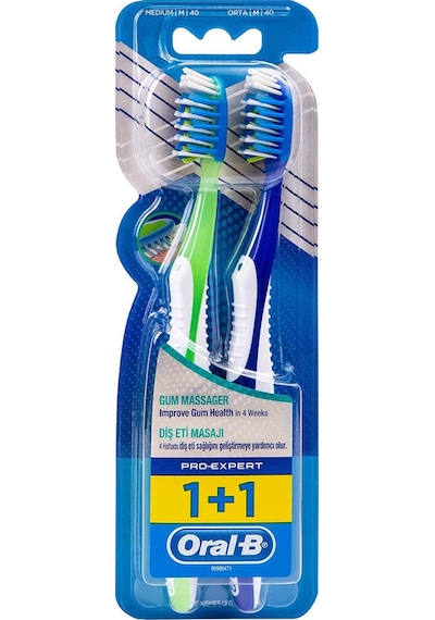 Oral-B Diş Eti Masajı Yapan Diş Fırçası Pro-Expert 40 Orta 1+1 Yeşil