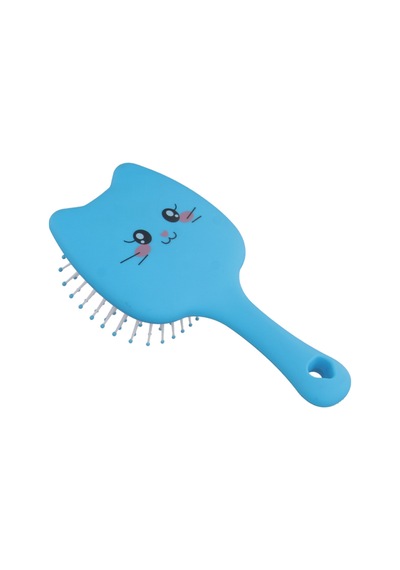 Beauty Kids Kitty Puf Açma Tarama Saç Fırçası Mavi