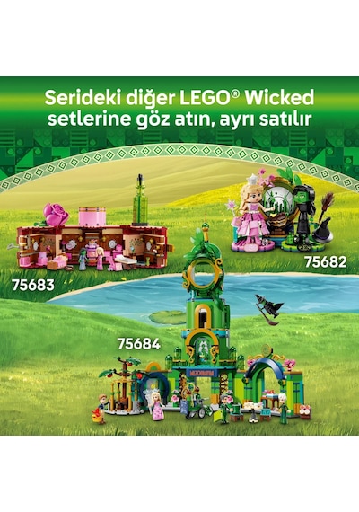 LEGO® Wicked Glinda, Elphaba ve Nessarose, Shiz Üniversitesi’nde 75681 - 7 Yaş ve Üzeri Çocuklar için Oyuncak Tekne İçeren Bebek Evi (304P)