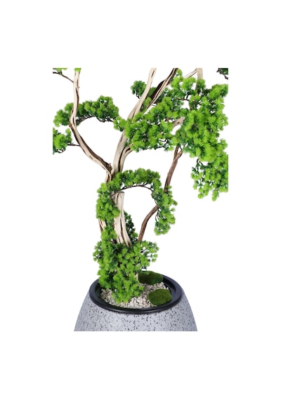 Yapay Çiçek Sitesi Fiber Saksıda Doğal Gövdeli Bonsai Yapay Ağaç 190 Cm Yeşil