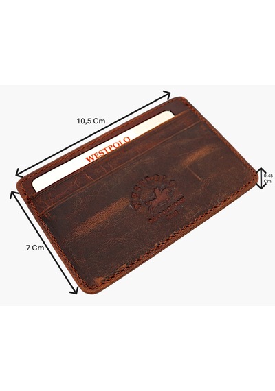 Westpolo Eskitme Hakiki Deri Unisex İnce Kartlık - G2 Taba G2 Taba