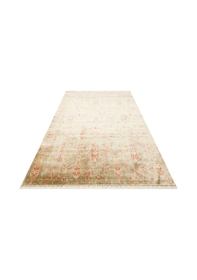 Hoom Rugs Nepal Zr 08 Yün Viskon Tensel Green Autumn Otantik Modern Uşak Halısı Çok Renkli