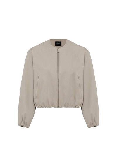 Antioch Crop Kadın Bomber Mont Bej
