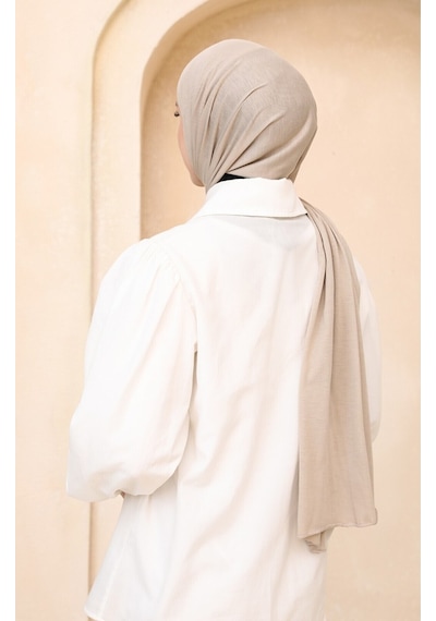 Penye Şal Tesettür Giyim, %100 Pamuk, Hafif, Rahat, Şık, Yüksek Kalite, Shawl, Scarf, Hijab, Shawl Bej
