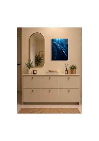 Balina A3 Metal Poster Mavi Okyanus Ve Sualtı Manzaralı Dekoratif Duvar Tablosu Çok Renkli - 937522863 Çok Renkli - 937522863 Çok Renkli