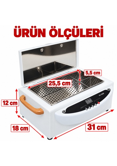 Dijital Ekranlı Kuru Isı Sterilizatörü Manikür Pedikür Metal Aletleri İçin Ayarlanabilir Sıcaklıklı Sterilizasyon Kutusu