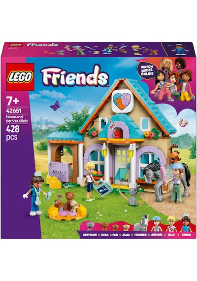 LEGO® Friends At ve Evcil Hayvan Veteriner Kliniği 42651 - 7 Yaş ve Üzeri Çocuklar için Yaratıcı Oyuncak Yapım Seti (428 Parça)