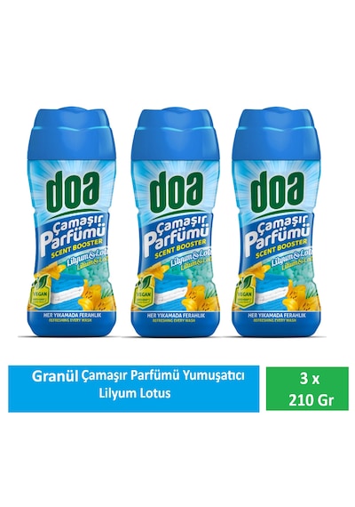 Doa Granül Çamaşır Parfümü & Çamaşır Yumuşatıcı Lilyum & Lotus 210 Gr X 3 Adet 3'lü Set