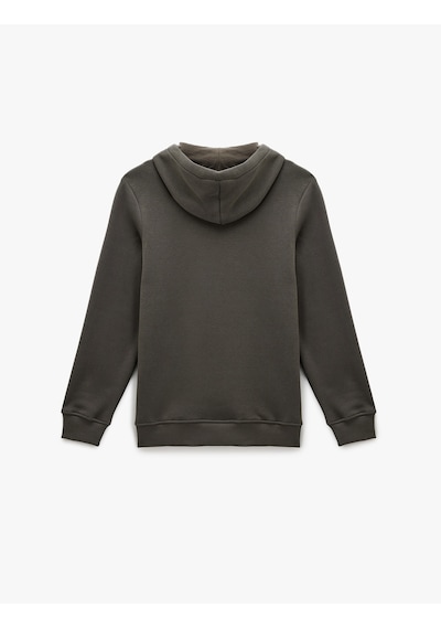 Koton Uzun Kollu Kapşonlu Kanguru Cepli Şardonlu Lisanslı Snoopy Baskılı Sweatshirt Antrasit 6wam70133mk Antrasit