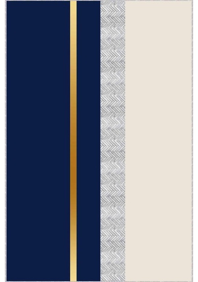Lacivert Gold Kaymaz Modern Kesme Rulo Yolluk Halı Vh013n11