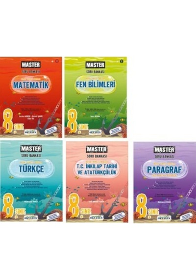 Okyanus 2024 8.sınıf Master 5 Kitap Matematik Türkçe Fen Bilimleri Inkılap Paragraf Soru Bankası Set