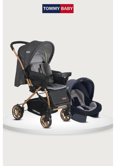 Tommybaby TB-980 Gold Travel Sistem Bebek Arabası Puset Füme